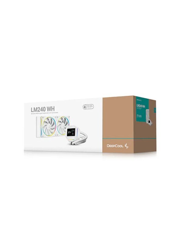 DeepCool LM240 AIO IPS LCD ARGB White Liquid Cooler