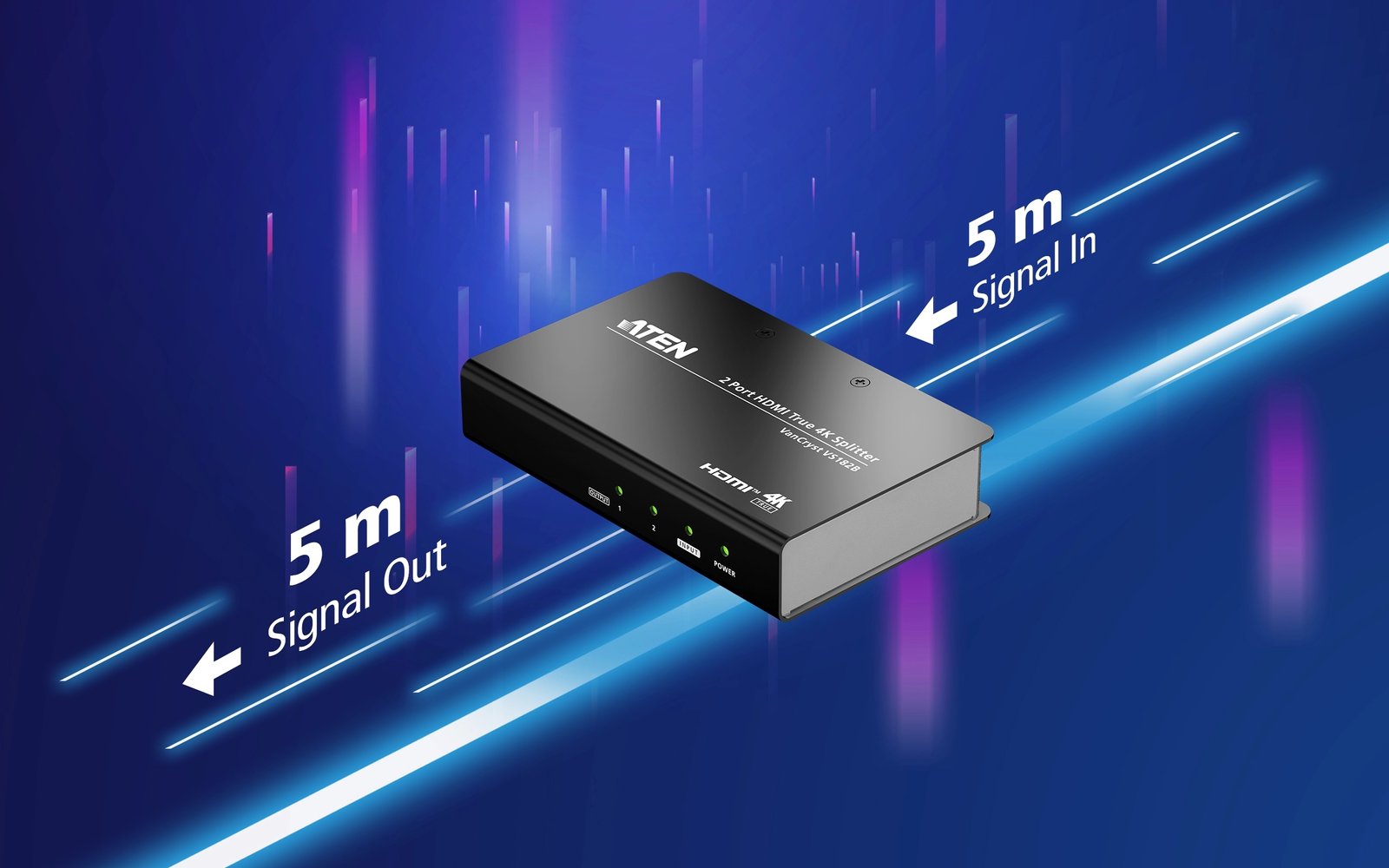 ATEN VS182B 2-Port HDMI Splitter True 4K @ 60Hz UHD Video Support | HDR, HDCP 2.2 Compatible ATEN VS182B 2-Port HDMI Splitter True 4K @ 60Hz UHD Video Support | HDR, HDCP 2.2 Compatible