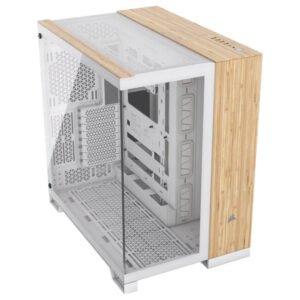 Corsair 6500X Tempered Glass Mid-Tower White/Bamboo Wood Gaming Case