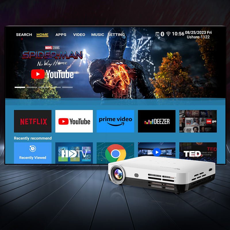 WOWOTO H10S Full HD 450ANSI 3D Android WiFi BT Projector WOWOTO H10S Full HD 450ANSI 3D Android WiFi BT Projector