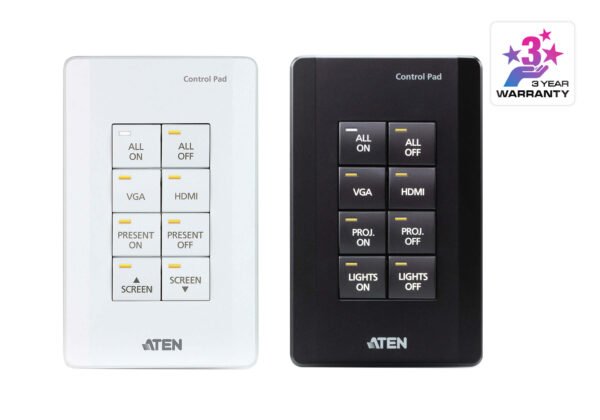 ATEN VK0100-AT 8-Button Control Pad US 1-Gang Wall-Mount AV Controller for ATEN Systems