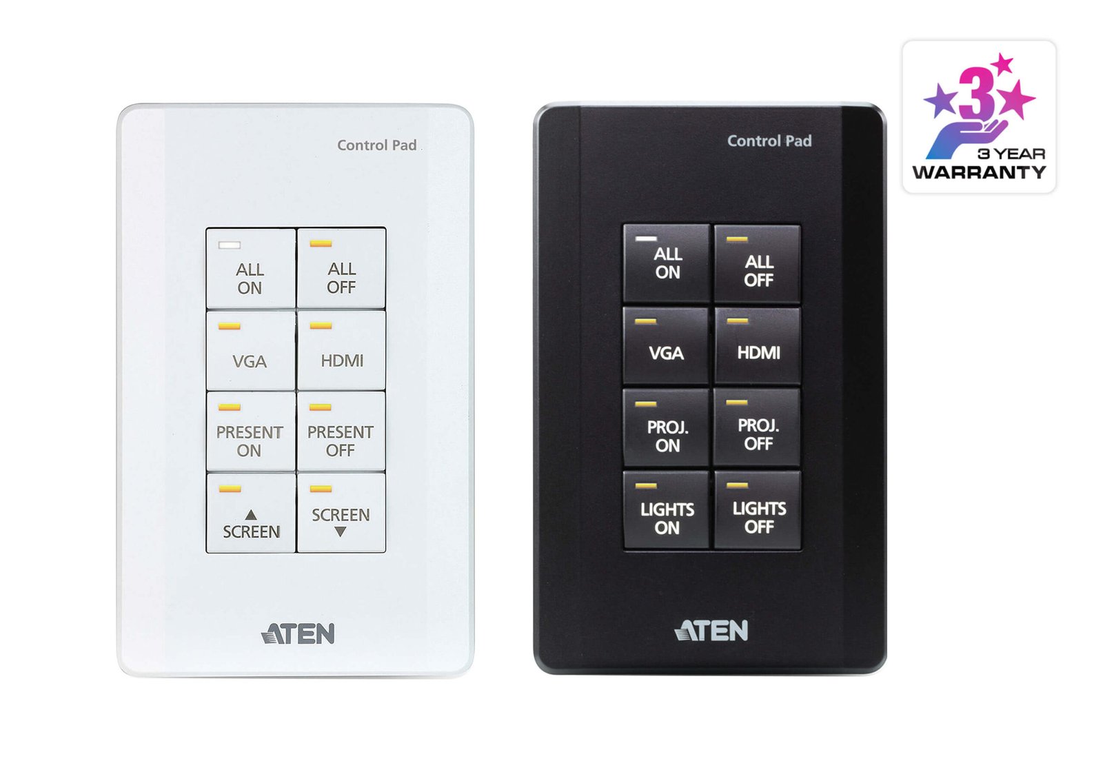 ATEN VK0100-AT 8-Button Control Pad US 1-Gang Wall-Mount AV Controller for ATEN Systems ATEN VK0100-AT 8-Button Control Pad US 1-Gang Wall-Mount AV Controller for ATEN Systems