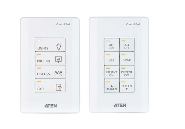 ATEN VK0100-AT 8-Button Control Pad US 1-Gang Wall-Mount AV Controller for ATEN Systems
