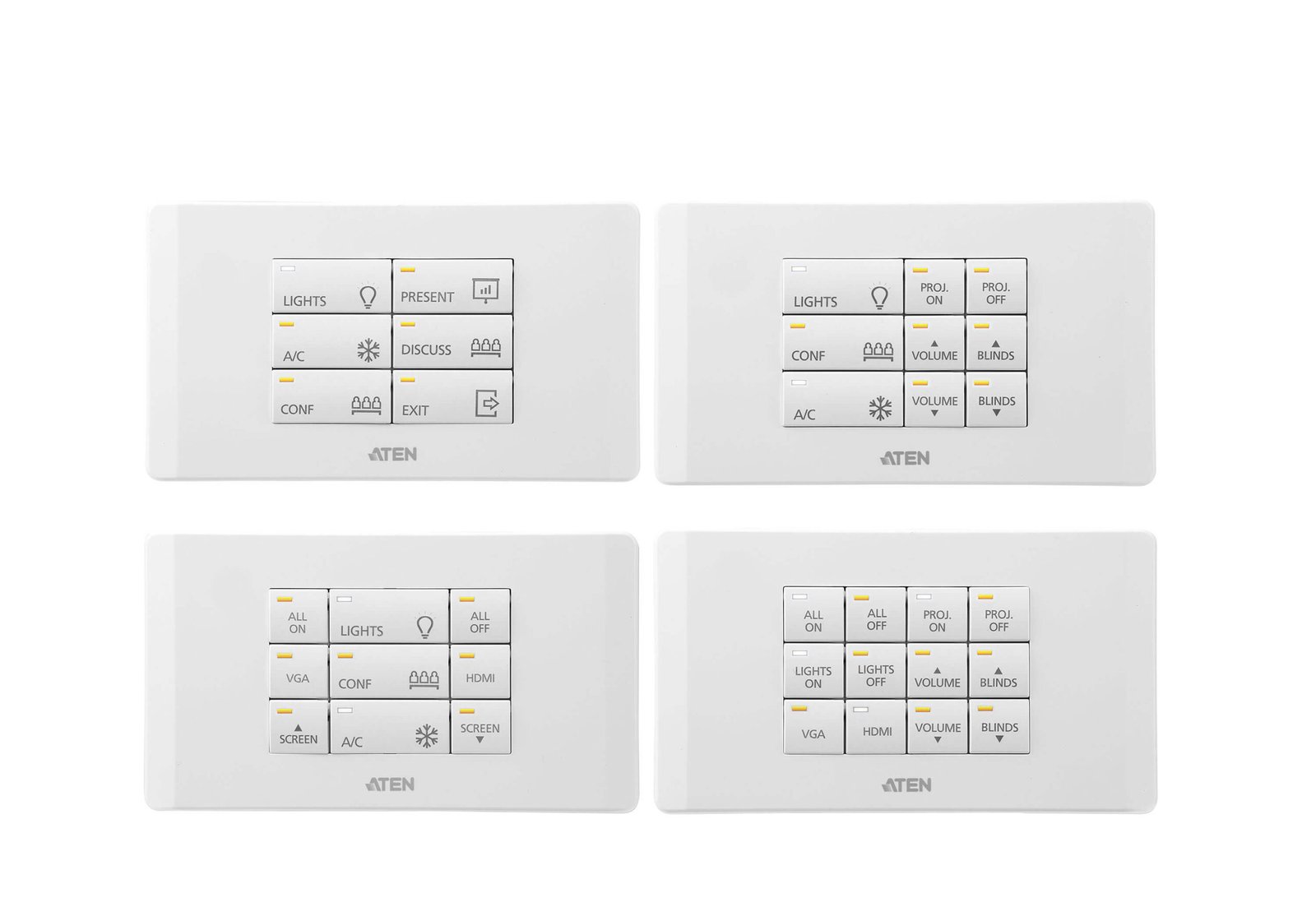 ATEN VK112EU-AT 12-Button Keypad Controller EU 2-Gang AV Control Interface for ATEN Systems ATEN VK112EU-AT 12-Button Keypad Controller EU 2-Gang AV Control Interface for ATEN Systems