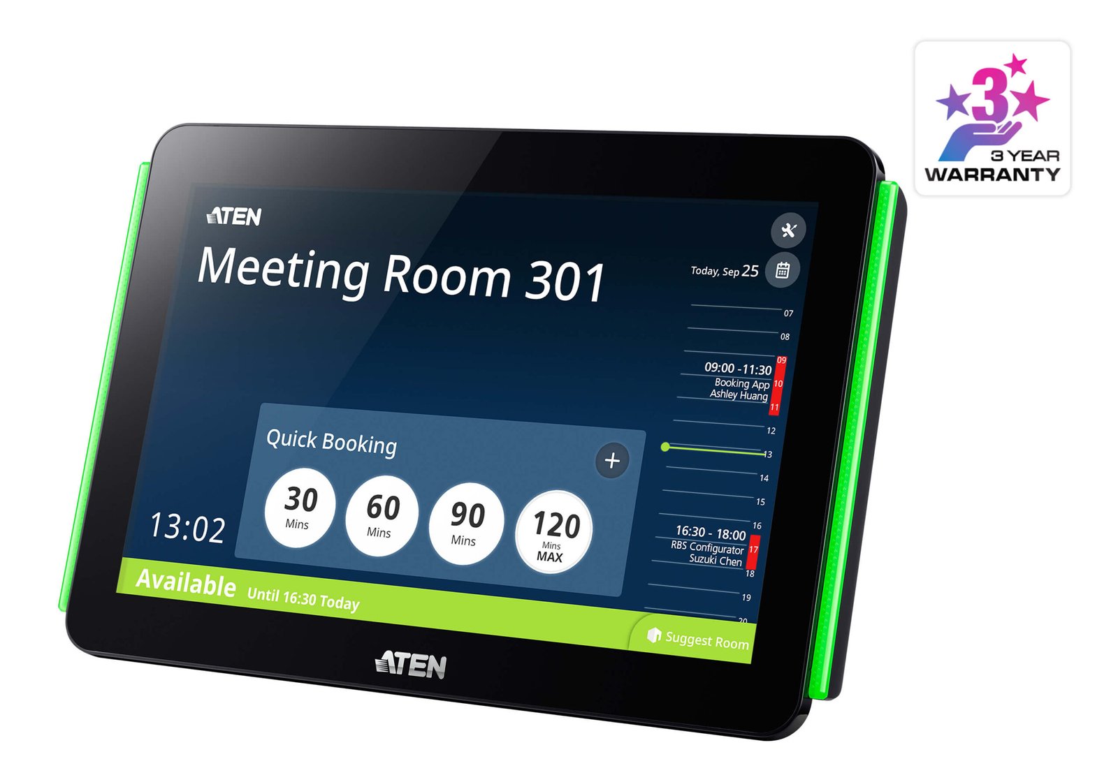 ATEN VK430-AT 10.1 inch Room Booking Panel Touchscreen Scheduling Display for Meeting Room Management ATEN VK430-AT 10.1 inch Room Booking Panel Touchscreen Scheduling Display for Meeting Room Management