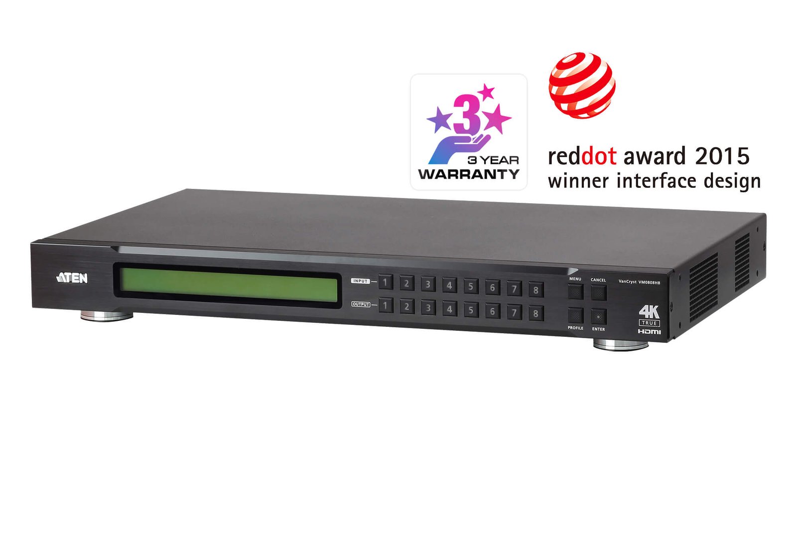 Aten VM0808HB-AT-E 8x8 True 4K HDMI Matrix Switch Ultra HD AV Switching Aten VM0808HB-AT-E 8x8 True 4K HDMI Matrix Switch Ultra HD AV Switching