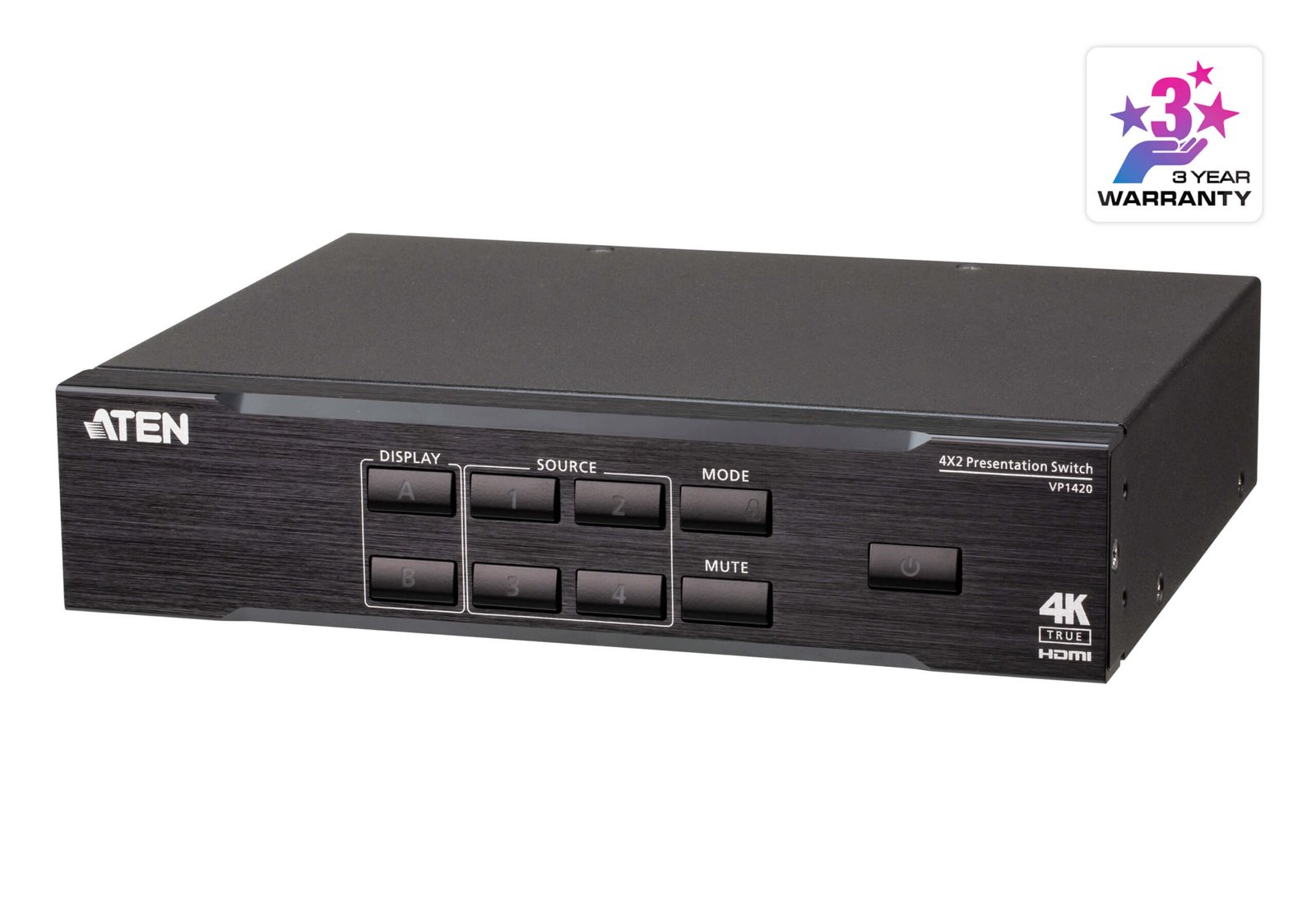 ATEN VP1420-AT-E 4x2 True 4K HDMI Presentation Matrix Switch 4K60 Video, Audio De-Embedding & Seamless Switching ATEN VP1420-AT-E 4x2 True 4K HDMI Presentation Matrix Switch 4K60 Video, Audio De-Embedding & Seamless Switching