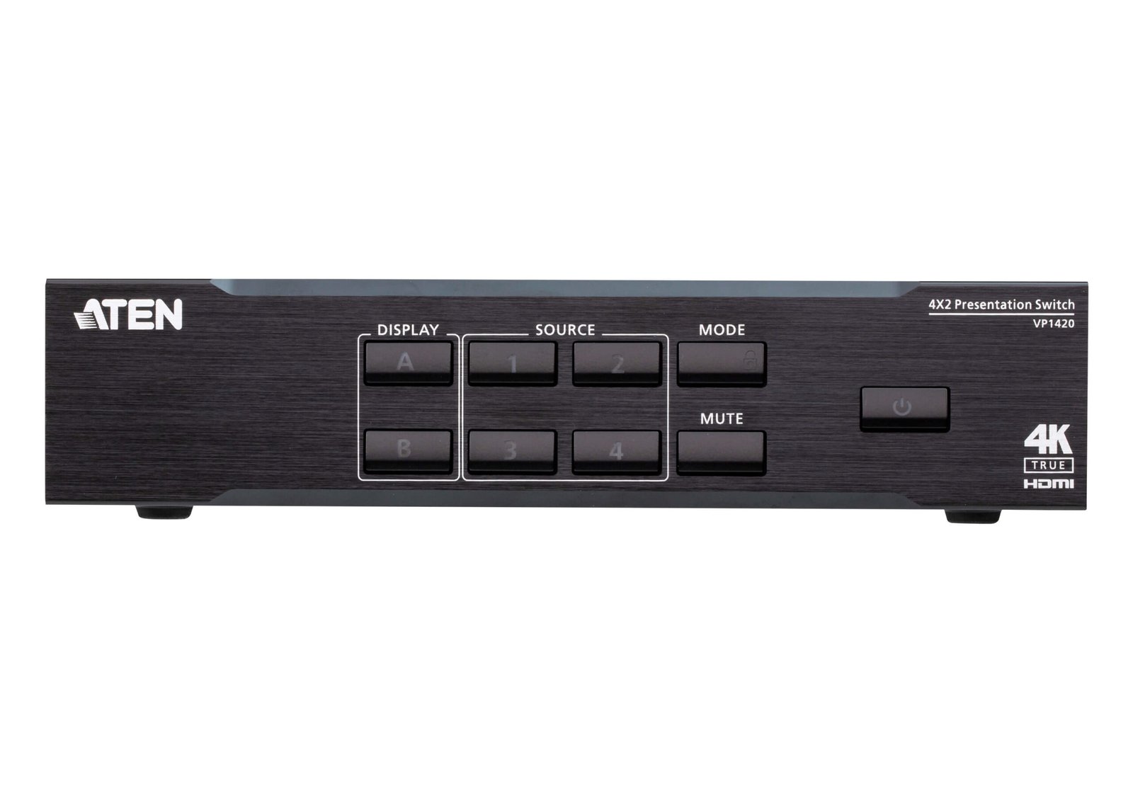 ATEN VP1420-AT-E 4x2 True 4K HDMI Presentation Matrix Switch 4K60 Video, Audio De-Embedding & Seamless Switching ATEN VP1420-AT-E 4x2 True 4K HDMI Presentation Matrix Switch 4K60 Video, Audio De-Embedding & Seamless Switching