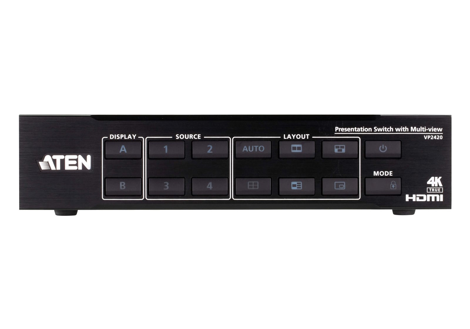 ATEN VP2420-AT-E 4x2 True 4K HDMI Multi-View Presentation Switch Seamless Switching & Ultra HD Performance ATEN VP2420-AT-E 4x2 True 4K HDMI Multi-View Presentation Switch Seamless Switching & Ultra HD Performance