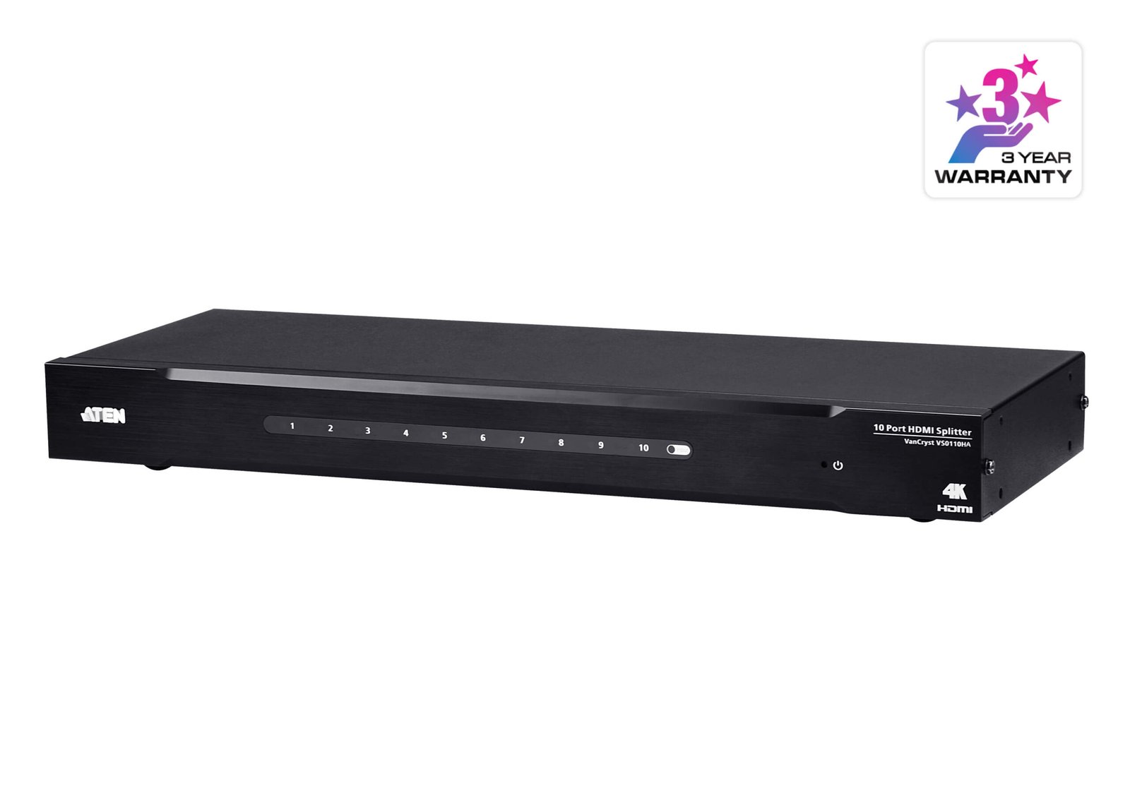 ATEN VS0110HA-AT-E 10-Port HDMI Splitter 4K @ 30Hz UHD, HDCP 1.4, EDID Support ATEN VS0110HA-AT-E 10-Port HDMI Splitter 4K @ 30Hz UHD, HDCP 1.4, EDID Support
