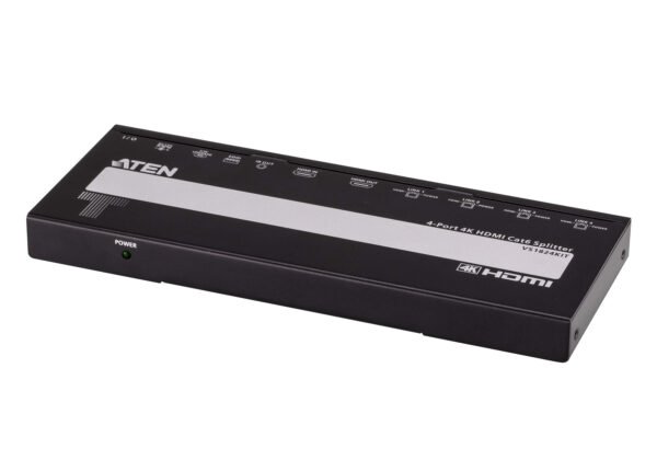 Aten VS1824KIT-AT-E 4-Port 4K HDMI Splitter over Cat6 with 4 Receivers & UK Power Cord Ultra HD HDMI Extender Kit