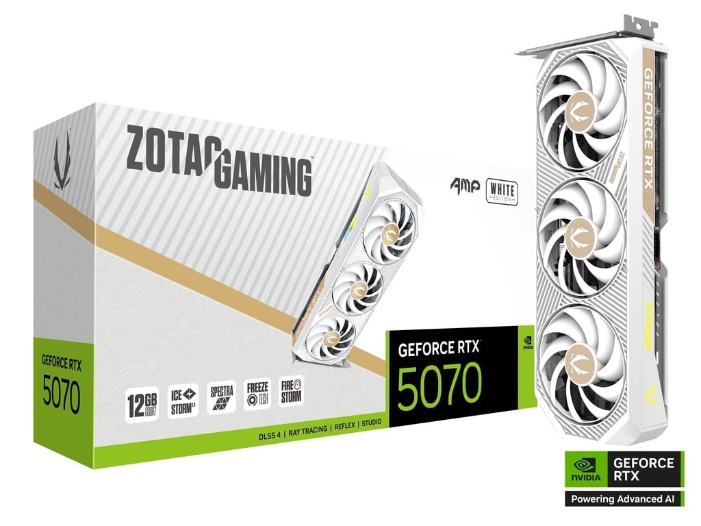 Zotac Gaming GeForce RTX 5070 AMP White Edition Graphics Card Zotac Gaming GeForce RTX 5070 AMP White Edition Graphics Card