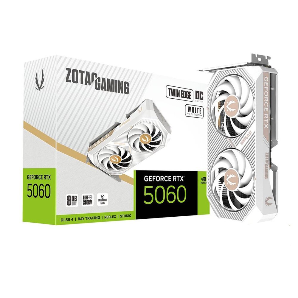 Zotac Gaming RTX 5060 Twin Edge OC 8GB White Graphics Card Zotac Gaming RTX 5060 Twin Edge OC 8GB White Graphics Card